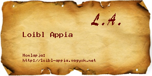 Loibl Appia névjegykártya